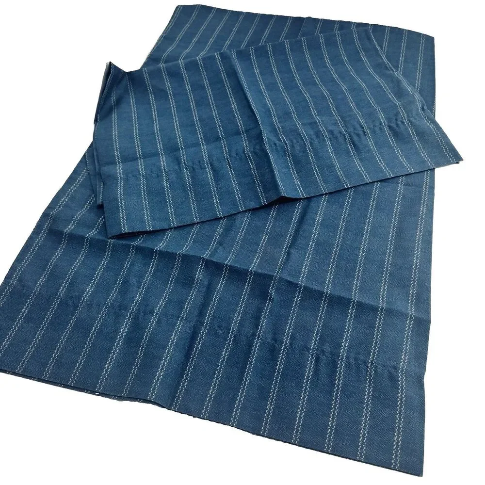 Pair of Vintage Westpoint Stevens Blue Stripe Standard Pillowcases Denim Style